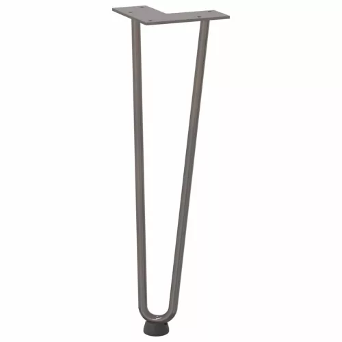 4 db natúr acél hajtűláb dohányzóasztalhoz 42 cm tömör acél