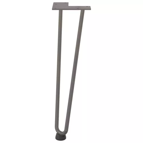  4 db natúr acél hajtűláb dohányzóasztalhoz 42 cm tömör acél