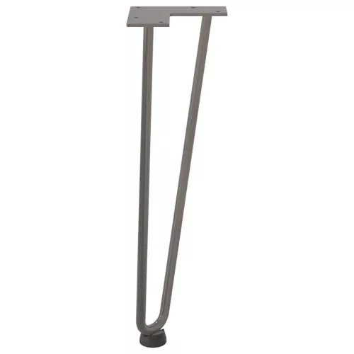  4 db natúr acél hajtűláb dohányzóasztalhoz 42 cm tömör acél
