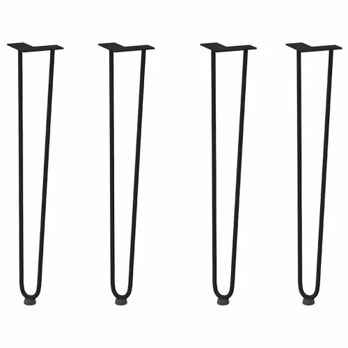  4 db-os hajtűlábak konzolasztalhoz, 72 cm, tömör acél, fekete