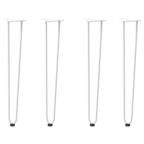  4 db-os hajtűlábak konzolasztalhoz, 72 cm, tömör acél, fehér