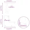  4 db fekete, tömör acél hajtűláb dohányzóasztalhoz, 10 cm