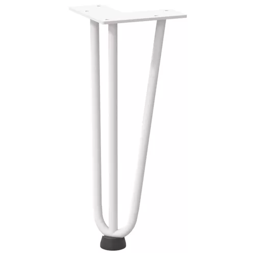  4 db fehér, tömör acél hajtűláb dohányzóasztalhoz, 30 cm