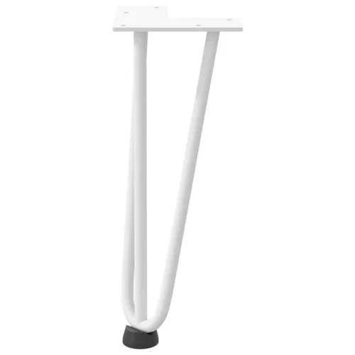  4 db fehér, tömör acél hajtűláb dohányzóasztalhoz, 30 cm