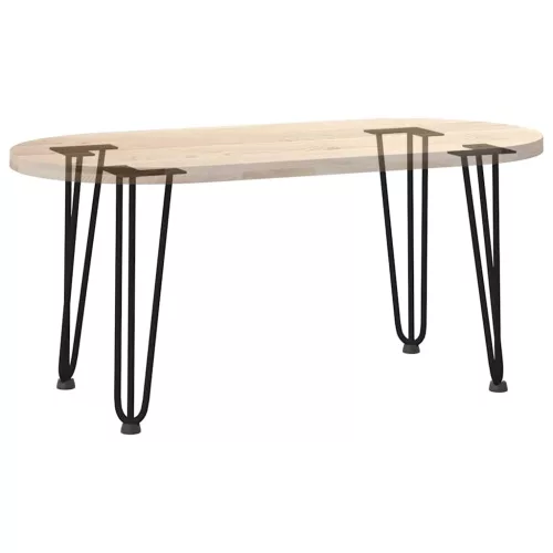  4 db fekete, tömör acél hajtűláb dohányzóasztalhoz 42 cm