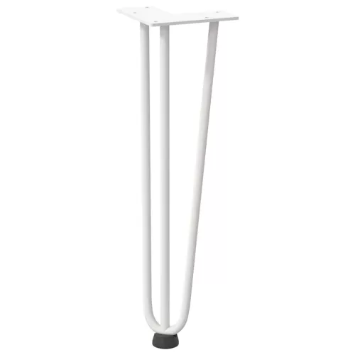  4 db fehér, tömör acél hajtűláb dohányzóasztalhoz 42 cm