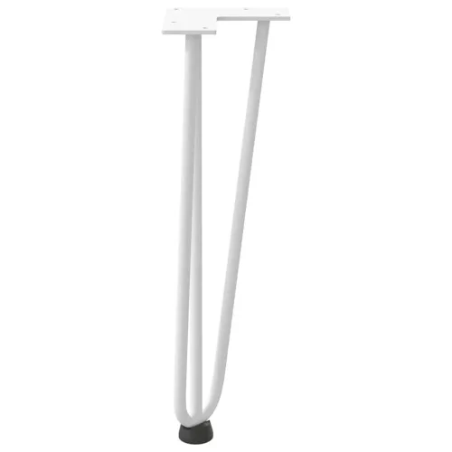  4 db fehér, tömör acél hajtűláb dohányzóasztalhoz 42 cm