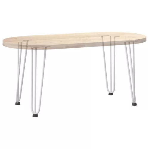  4 db fehér, tömör acél hajtűláb dohányzóasztalhoz 42 cm