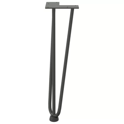  4 db antracitszürke hajtűláb dohányzóasztalhoz 42 cm tömör acél