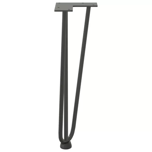 4 db antracitszürke hajtűláb dohányzóasztalhoz 42 cm tömör acél