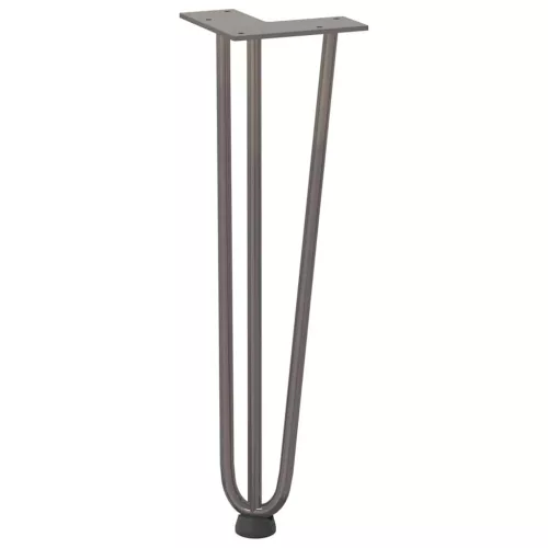  4 db natúr acél hajtűláb dohányzóasztalhoz 42 cm tömör acél