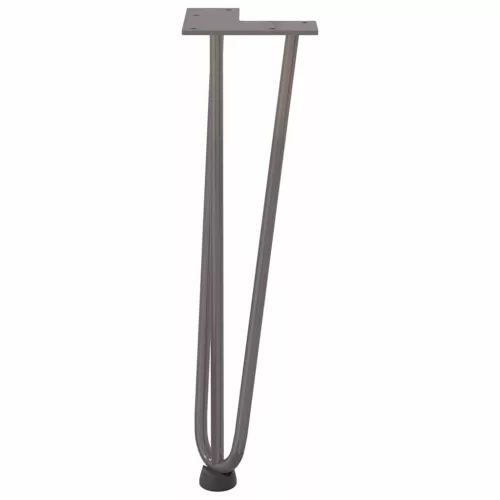  4 db natúr acél hajtűláb dohányzóasztalhoz 42 cm tömör acél