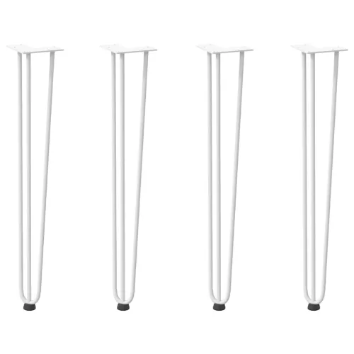  4 db-os hajtűlábak konzolasztalhoz, 72 cm, tömör acél, fehér