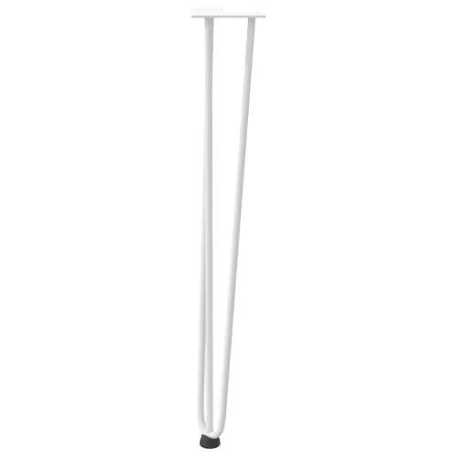  4 db-os hajtűlábak konzolasztalhoz, 72 cm, tömör acél, fehér