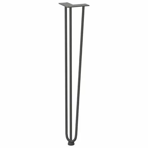  4 db-os antracit színű, 72 cm-es tömör acél hajtűlábak konzolasztalhoz