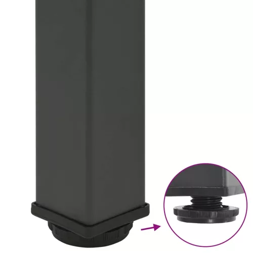  4 db antracitszürke acél konzolasztal láb 72-74 cm