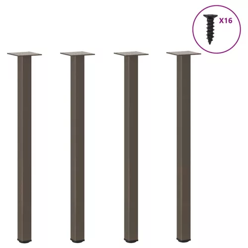  4 db natúr acél konzolasztal láb 72-74 cm acél