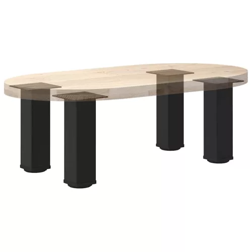  4 db fekete acél dohányzóasztal láb 42-44 cm