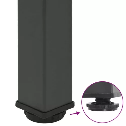  4 db antracitszürke acél bárasztalláb 100-102 cm