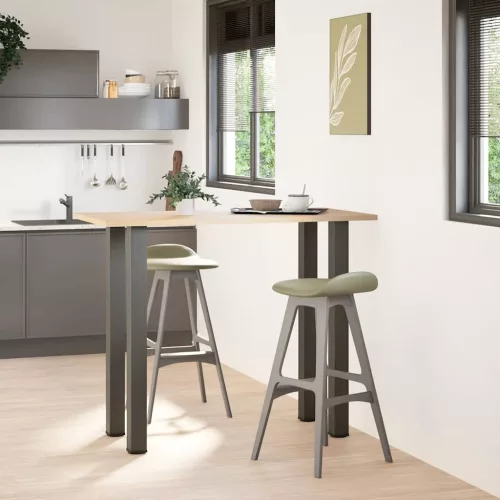  4 db antracitszürke acél bárasztalláb 110-112 cm