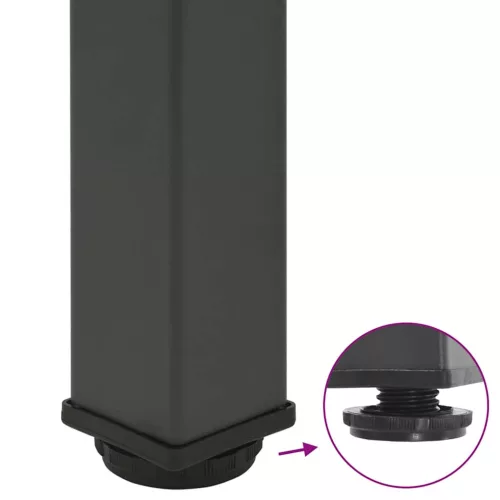  4 db antracitszürke acél bárasztalláb 110-112 cm