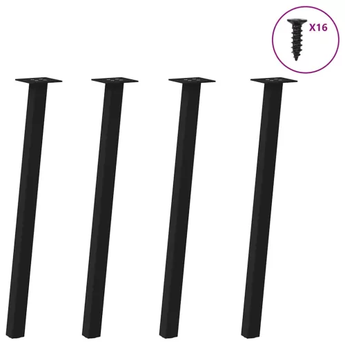  4 db fekete acél konzolasztal láb 72 cm