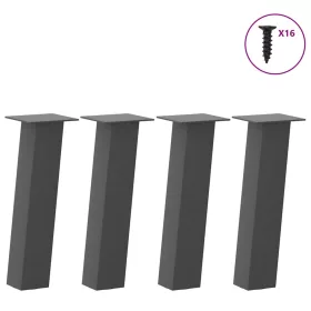  4 db antracitszürke acél dohányzóasztal láb 30 cm