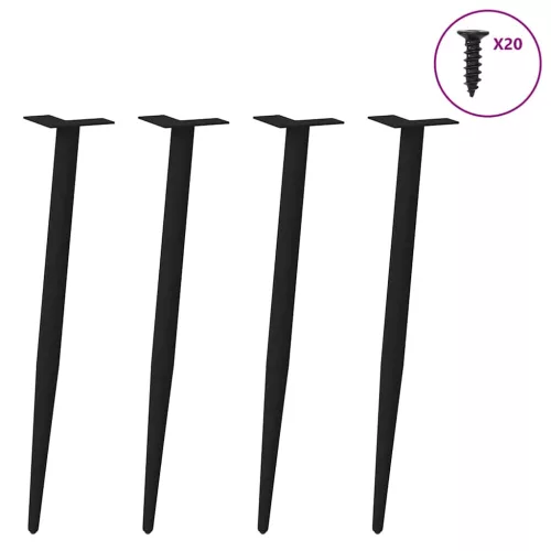  4 db kúpos alakú fekete acél konzolasztal láb 72-73 cm