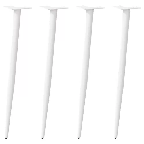  4 db kúpos alakú fehér konzolasztal láb 72-73 cm acél