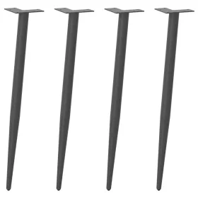    4 db antracitszürke kúpos alakú acél konzolasztal láb 72-73 cm