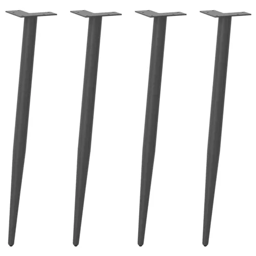  4 db antracitszürke kúpos alakú acél konzolasztal láb 72-73 cm