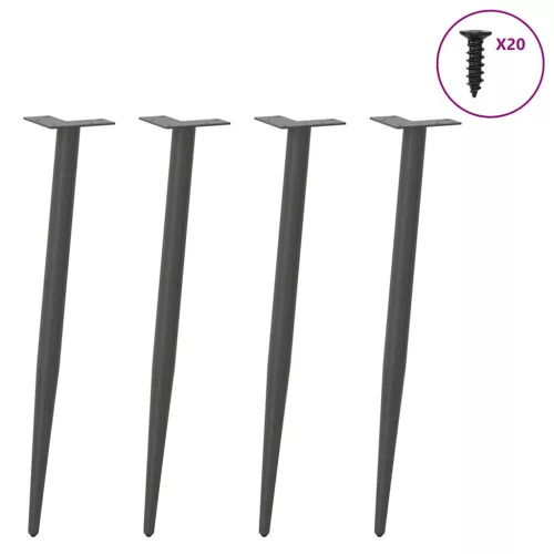  4 db antracitszürke kúpos alakú acél konzolasztal láb 72-73 cm