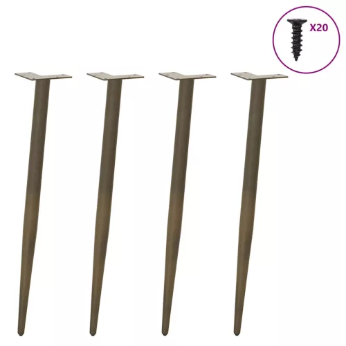  4 db kúpos alakú natúr acél konzolasztal láb 72-73 cm
