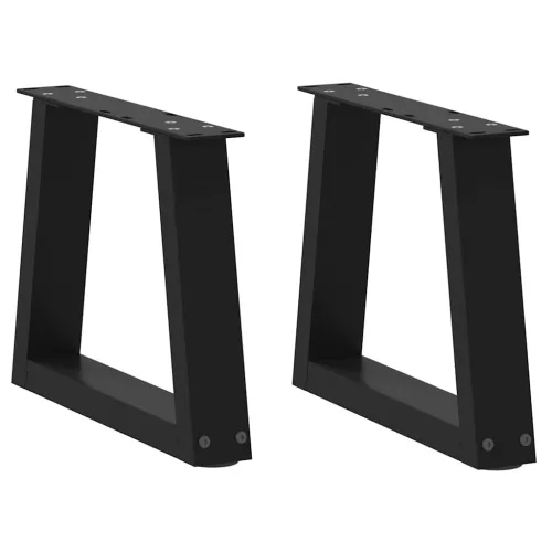  2 db fekete, V-alakú acél dohányzóasztal láb 30 x (30-31,3) cm