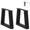  2 db fekete, V-alakú acél dohányzóasztal láb 30 x (30-31,3) cm