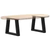  2 db fekete, V-alakú acél dohányzóasztal láb 30 x (30-31,3) cm