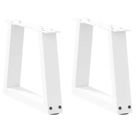    2 db fehér, V-alakú acél dohányzóasztal láb 30 x (30-31,3) cm