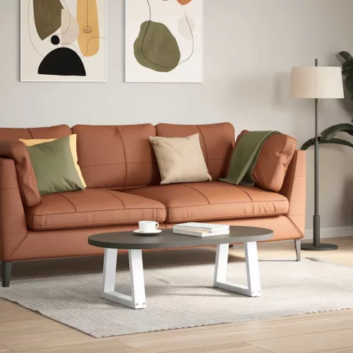  2 db fehér, V-alakú acél dohányzóasztal láb 30 x (30-31,3) cm