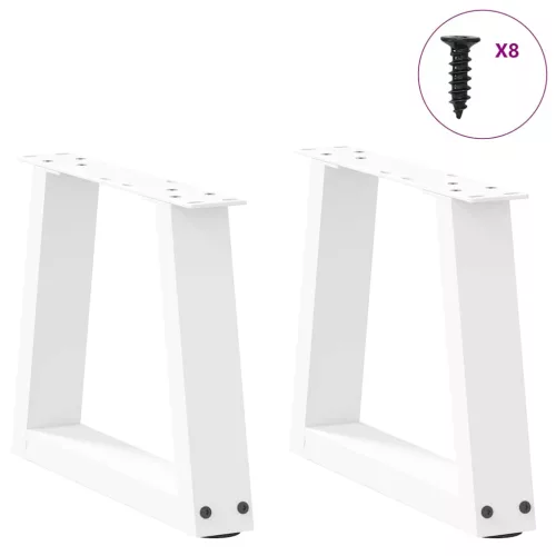  2 db fehér, V-alakú acél dohányzóasztal láb 30 x (30-31,3) cm