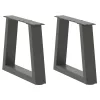  2 db antracitszürke, V-alakú acél dohányzóasztal láb 30x(30-31,3) cm