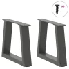  2 db antracitszürke, V-alakú acél dohányzóasztal láb 30x(30-31,3) cm