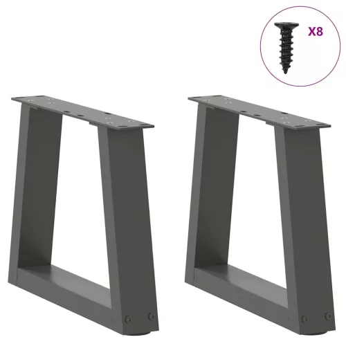  2 db antracitszürke, V-alakú acél dohányzóasztal láb 30x(30-31,3) cm