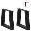  2 db fekete, V-alakú acél dohányzóasztal láb 40 x (30-31,3) cm