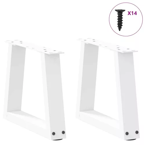  2 db fehér, V-alakú acél dohányzóasztal láb 40 x (30-31,3) cm