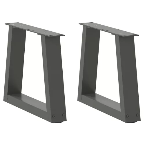  2 db antracitszürke, V-alakú acél dohányzóasztal láb 40 x (30-31,3) cm