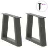  2 db antracitszürke, V-alakú acél dohányzóasztal láb 40 x (30-31,3) cm