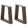  2 db V-alakú natúr acél dohányzóasztal láb 40 x (30-31,3) cm
