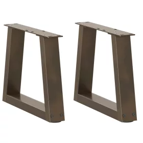    2 db V-alakú natúr acél dohányzóasztal láb 40 x (30-31,3) cm