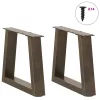  2 db V-alakú natúr acél dohányzóasztal láb 40 x (30-31,3) cm