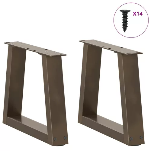  2 db V-alakú natúr acél dohányzóasztal láb 40 x (30-31,3) cm